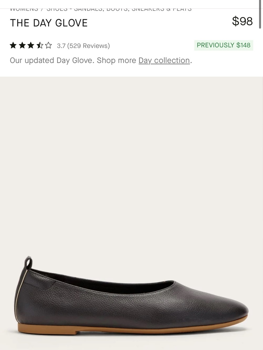 The Italian Leather Day Glove Flat - Black